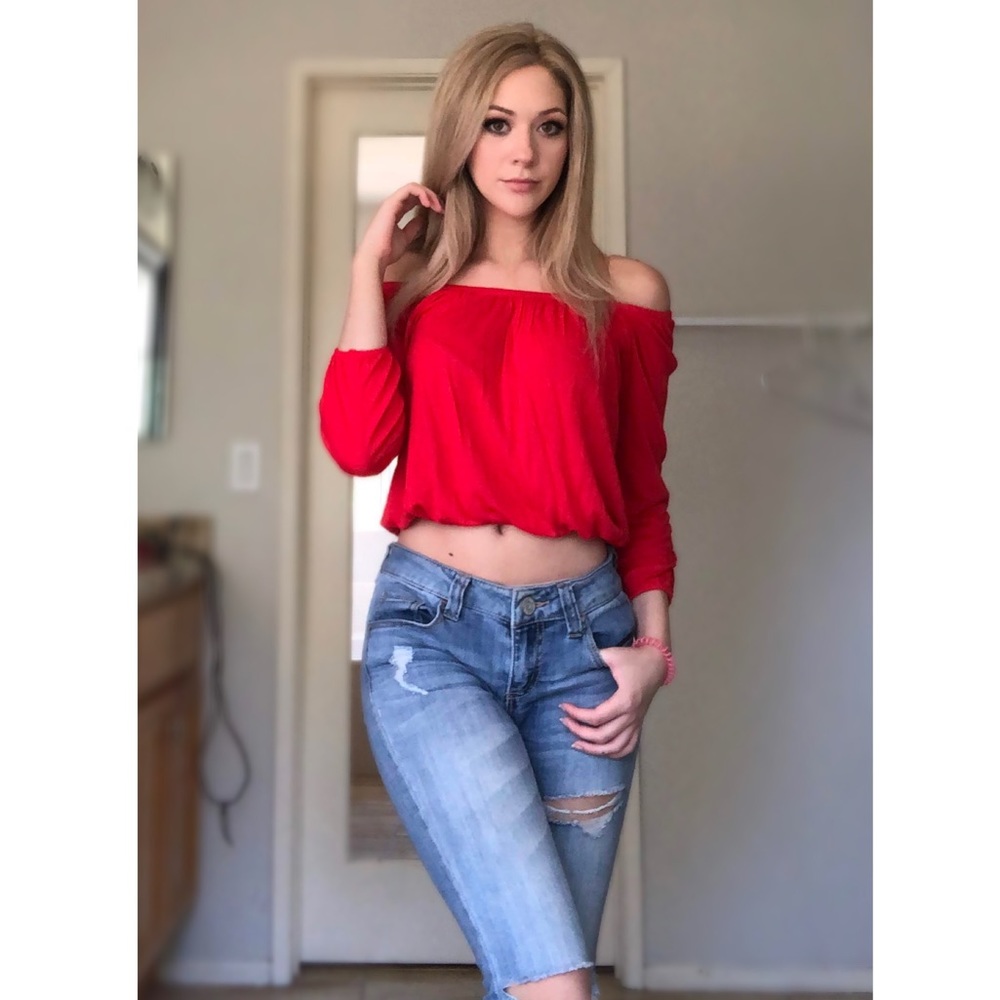Red Off-The-Shoulder Crop